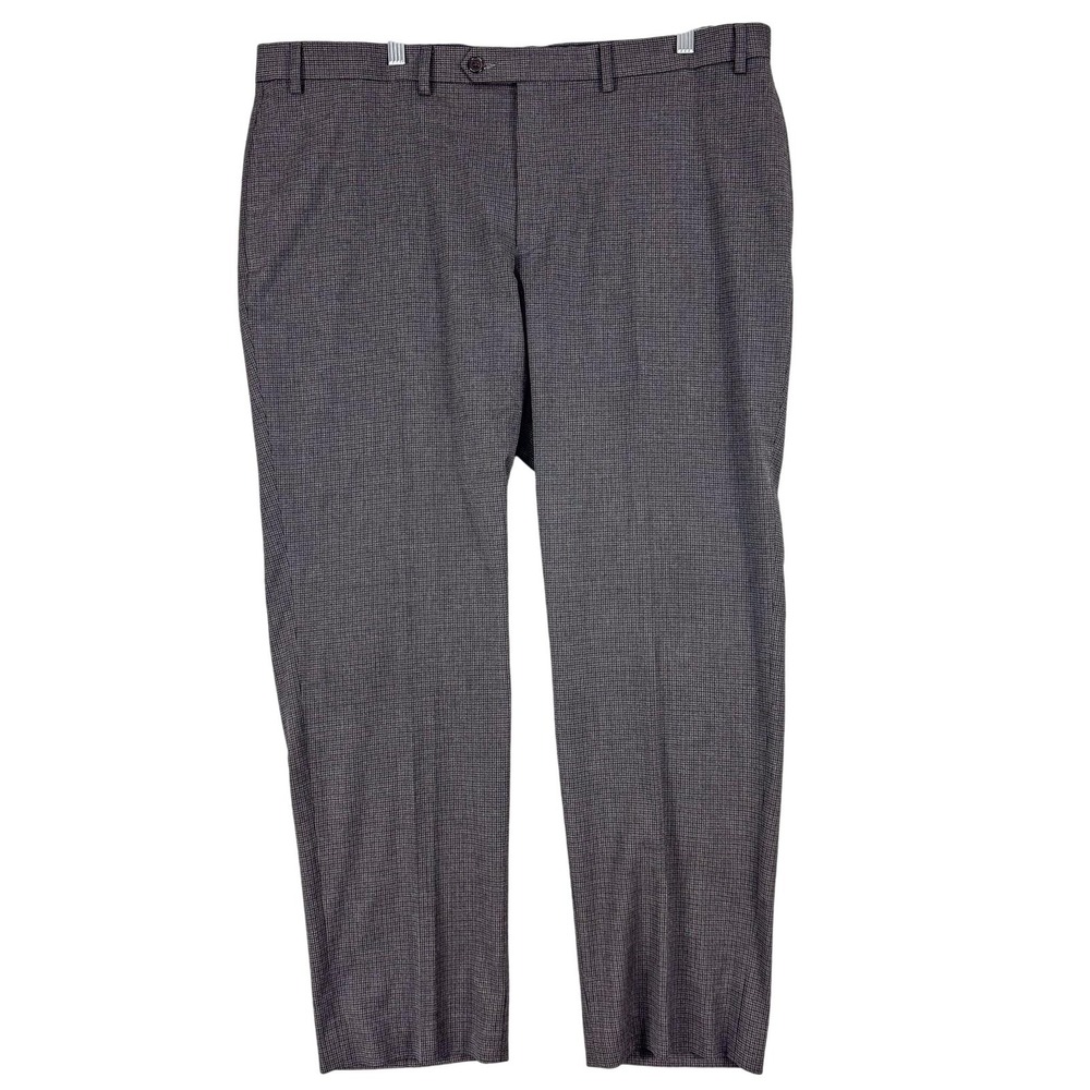 Lauren‎ Ralph Lauren Dress Pants Mens 40x30 Gray Check Stretch Flat Front Office